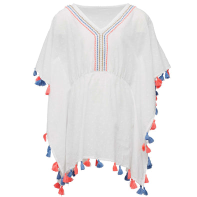 WHITE SHERBET TASSEL COVER UP