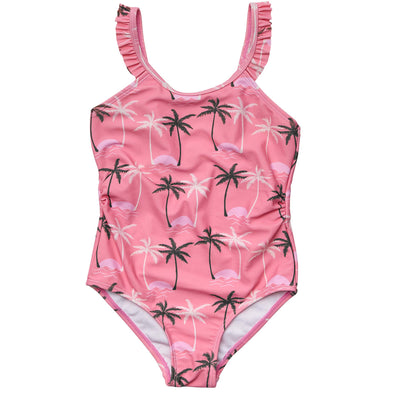 PALM PARADISE SUSTAINABLE FRILL STRAP SWIMSUIT